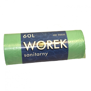 Worki na śmieci 60l Zielone 50 szt HDPE