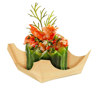 Finger Food Papstar miseczka kwadratowa z drewna Pure 3cm /8cm x 8cm 50szt.