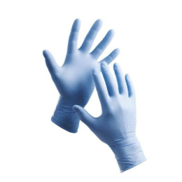 Rękawice Nitrylowe bezpudrowe S 100szt Blue