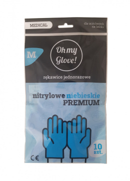 Rękawiczki Nitrylowe niebieskie Oh my Glove PREMIUM 10szt Rozmiar M