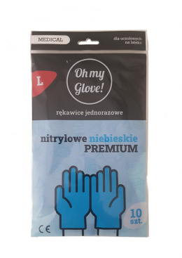 Rękawiczki Nitrylowe niebieskie Oh my Glove PREMIUM 10szt Rozmiar L