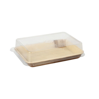 Eko SUSHI TACKA 10szt. z deklem R-pet, niedzielony, liść palmowy 200 ml, 4,4 cm x 22 cm x 14,2 cm z deklem R-PET komplet