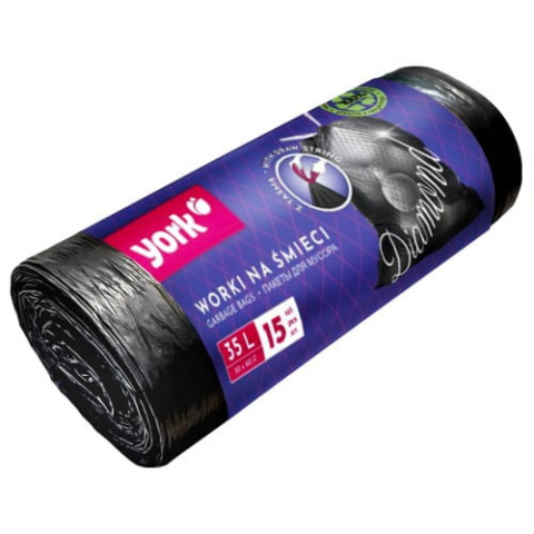 Worki na śmieci z taśmą YORK DIAMOND 35L