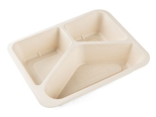 Eko pojemnik DO ZGRZEWU 3-dzielony 228X179X45mm lunch box trzcina cukrowa NATURA 50 szt.