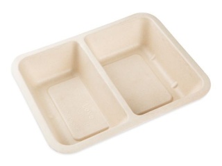Eko pojemnik DO ZGRZEWU 2-dzielony 228X179X45mm lunch box trzcina cukrowa NATURA 50 szt.