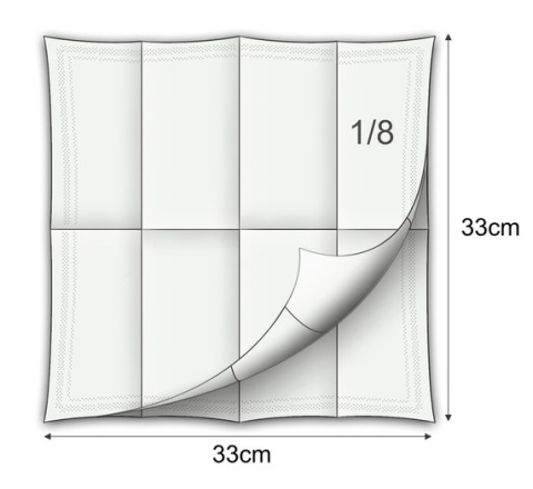 Serwetki Papierowe Białe 1-warstowe 33/33 1/8 300 szt