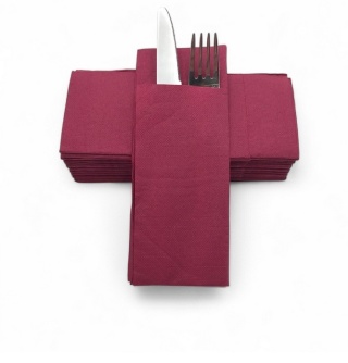Serwetki etui Kangurki Clarina bordowe 50 szt. rozmiar 32 cm x 38 cm