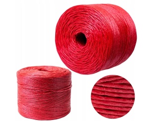 Sznurek nylon czerwony, pakowy, dekoracyjny 25 dkg na rolce